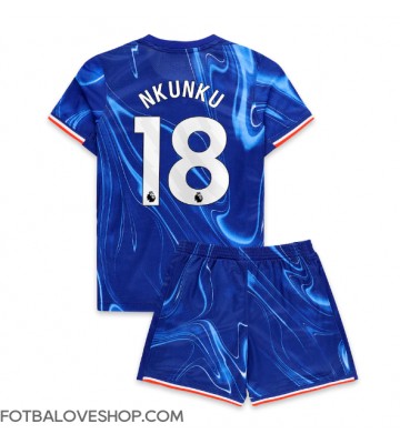 Chelsea Christopher Nkunku #18 Dětské Domácí Dres 2024-25 Krátký Rukáv (+ trenýrky)
